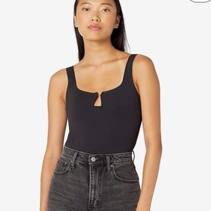 A&F Black Ponte Triangle Notch Bodysuit